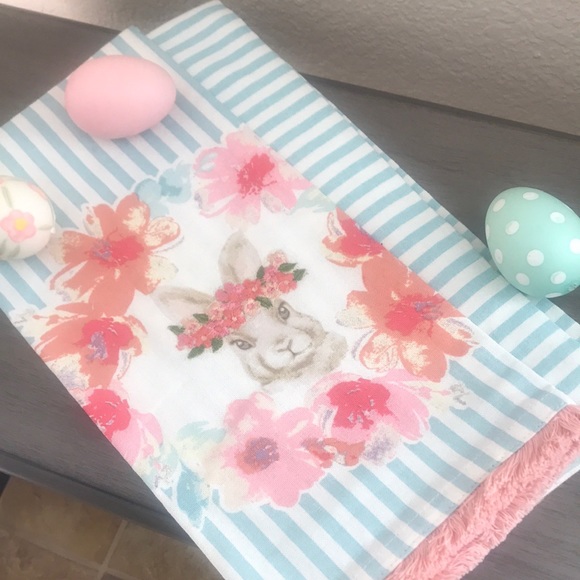 New! Farmhouse cottage Boho Easter Spring Bunny kitchen towels NWOT - Picture 2 of 15
